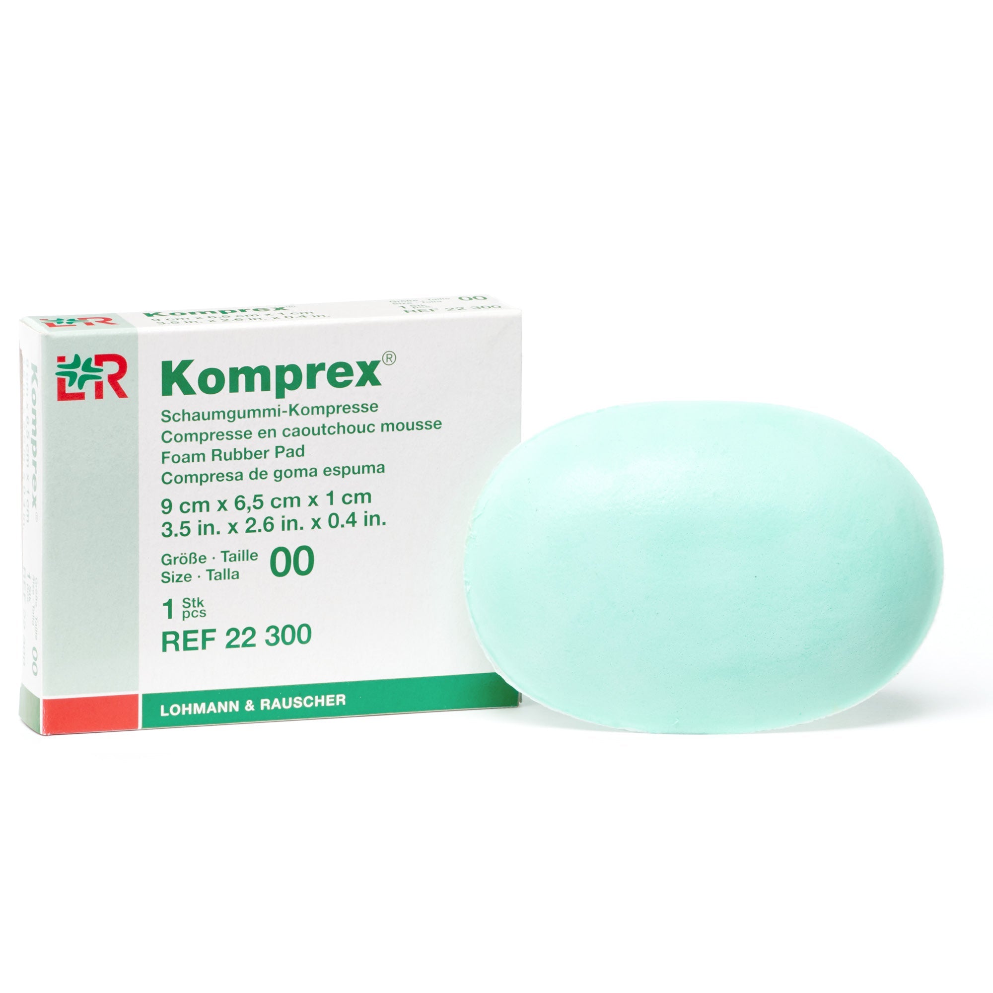 L&R Komprex Foam Rubber Pads, 0 Small Kidney, 9 x 5 cm