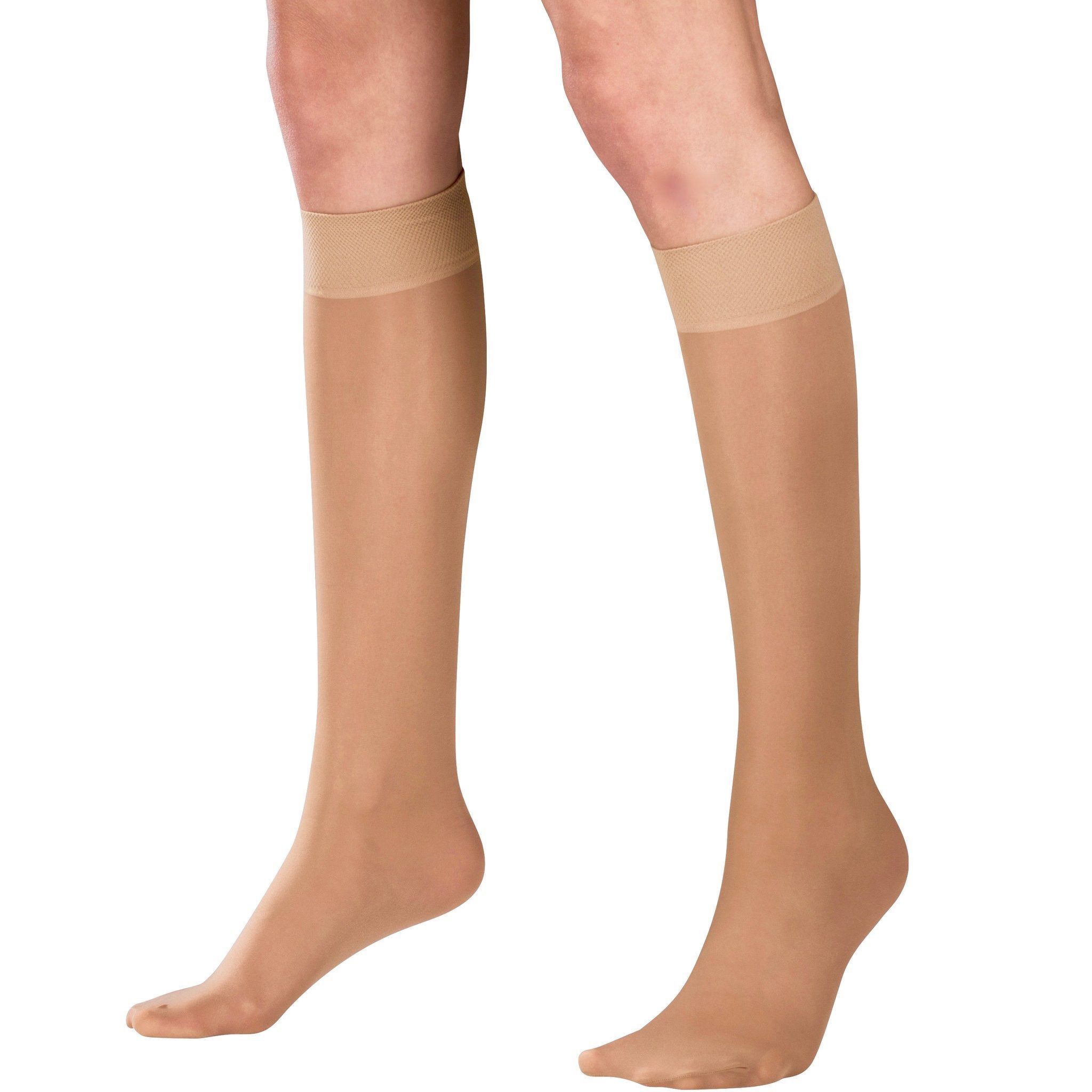 Truform 20-30 mmHg Compression Stockings for Men and Women, Thigh High  Length, Dot Top, Closed Toe, Black, Medium