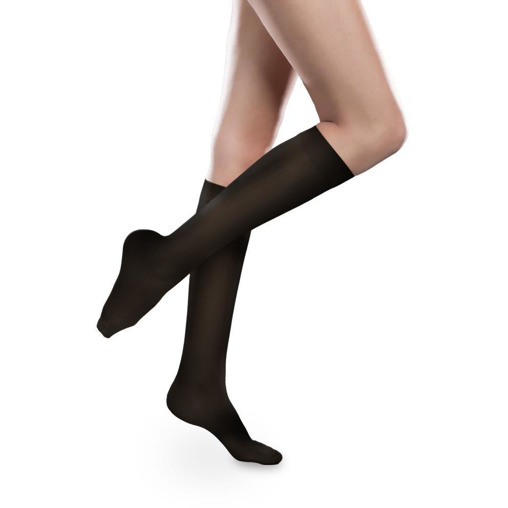 Women's Sheer 15-20 mmHg Compression Stockings, Knee High, Closed Toe,  Moderate Support