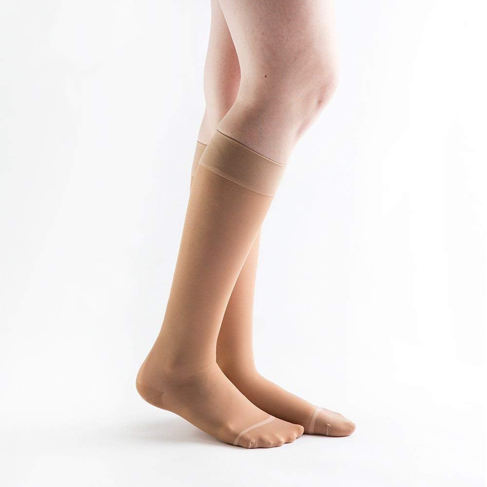 Actifi Women's 15-20 mmHg Sheer Knee High Stockings, Light Nude