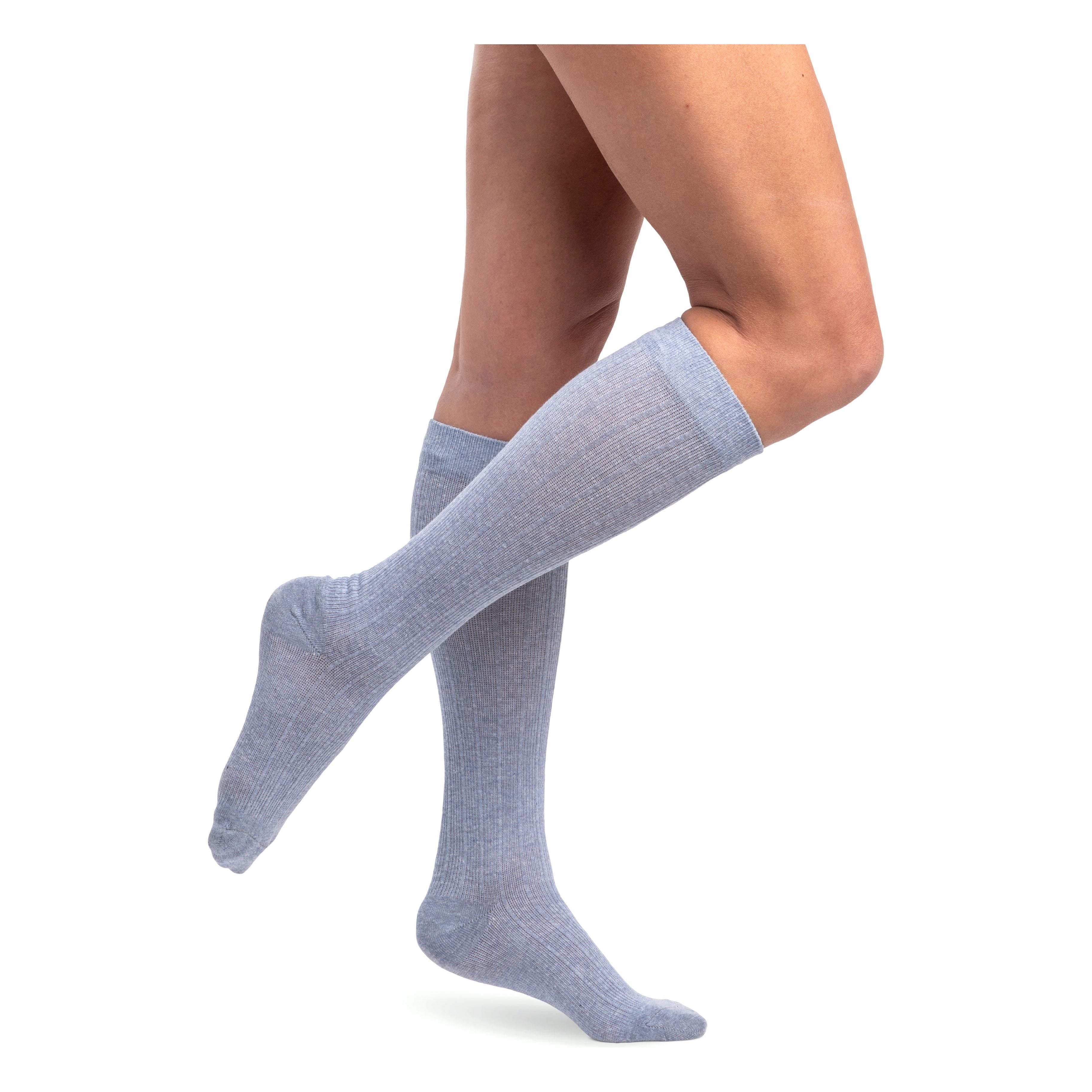 Sigvaris Linen Women's Knee High 20-30 mmHg, Denim