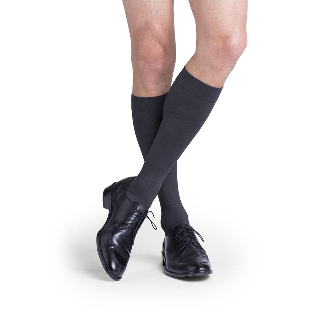 Sigvaris Microfiber Men's 15-20 mmHg Knee High, Steel Grey