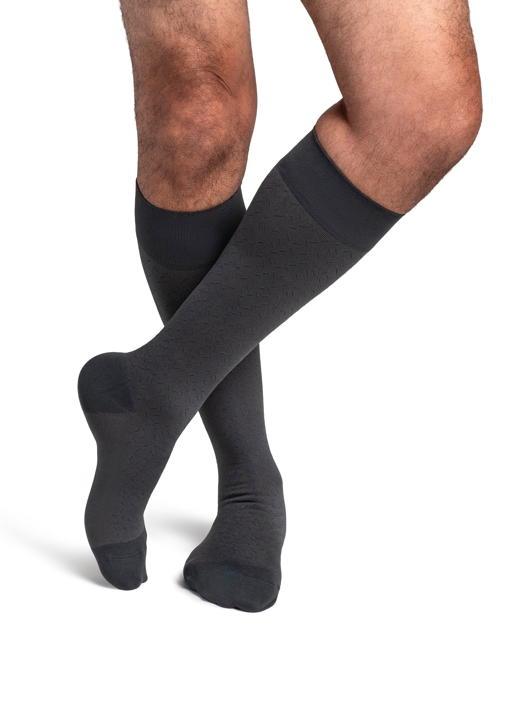 Sigvaris Microfiber Patterns Men's Knee High, Graphite Confetti