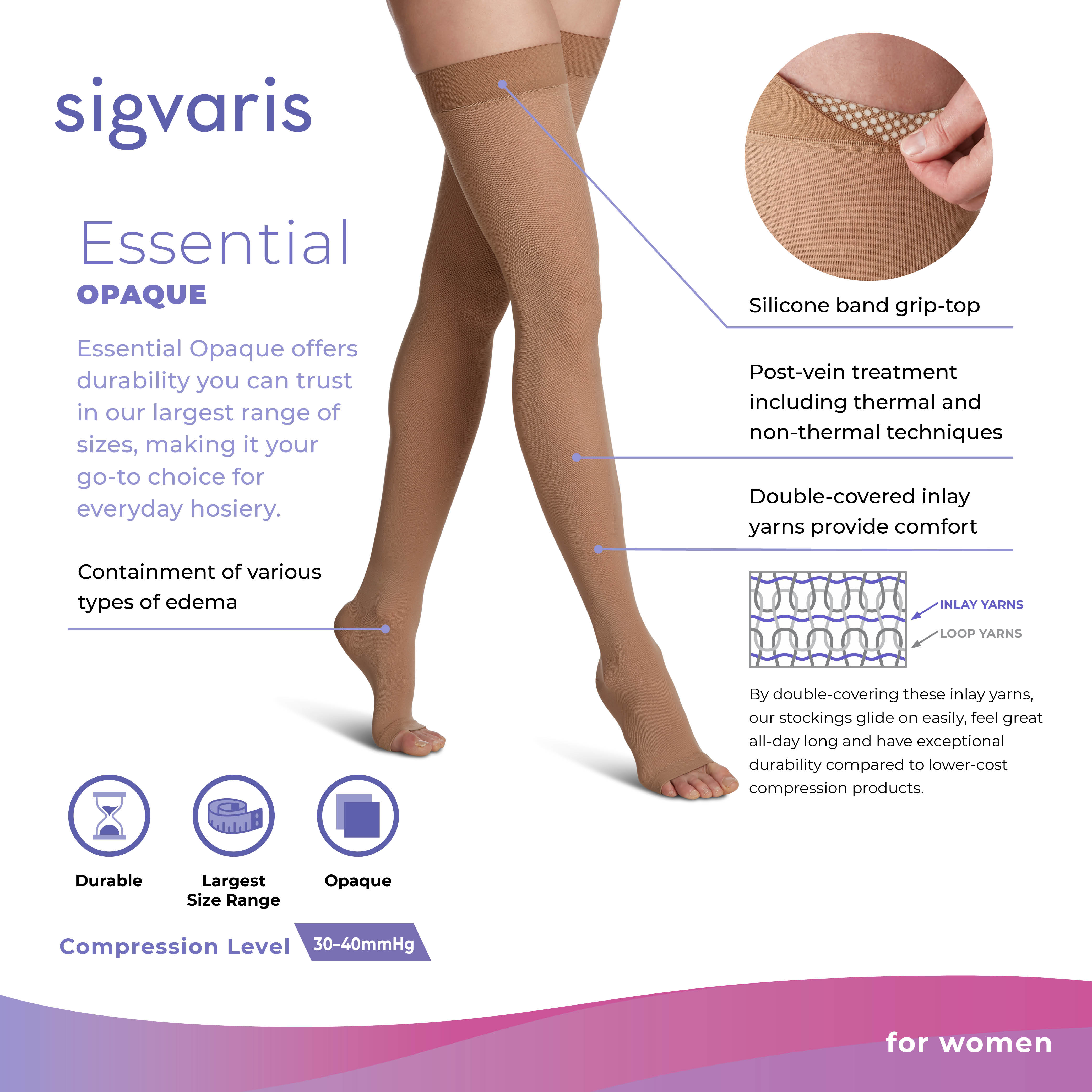 Sigvaris 863 Open Toe Thigh High 30-40mmHg for Men and Women Compression Store Sigvaris 863 Open Toe Thigh High 30-40mmHg for Men and Women Compression Store