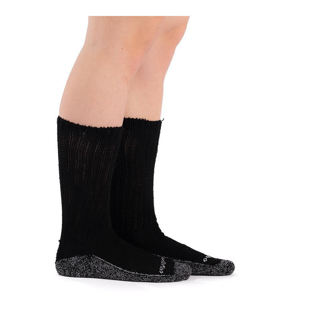 Doc Ortho Casual Comfort Antimicrobial Diabetic Crew Socks, Black, Back