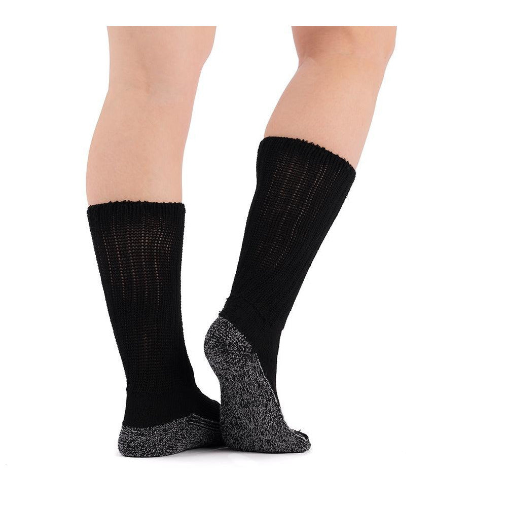 Doc Ortho Casual Comfort Antimicrobial Diabetic Crew Socks, Black
