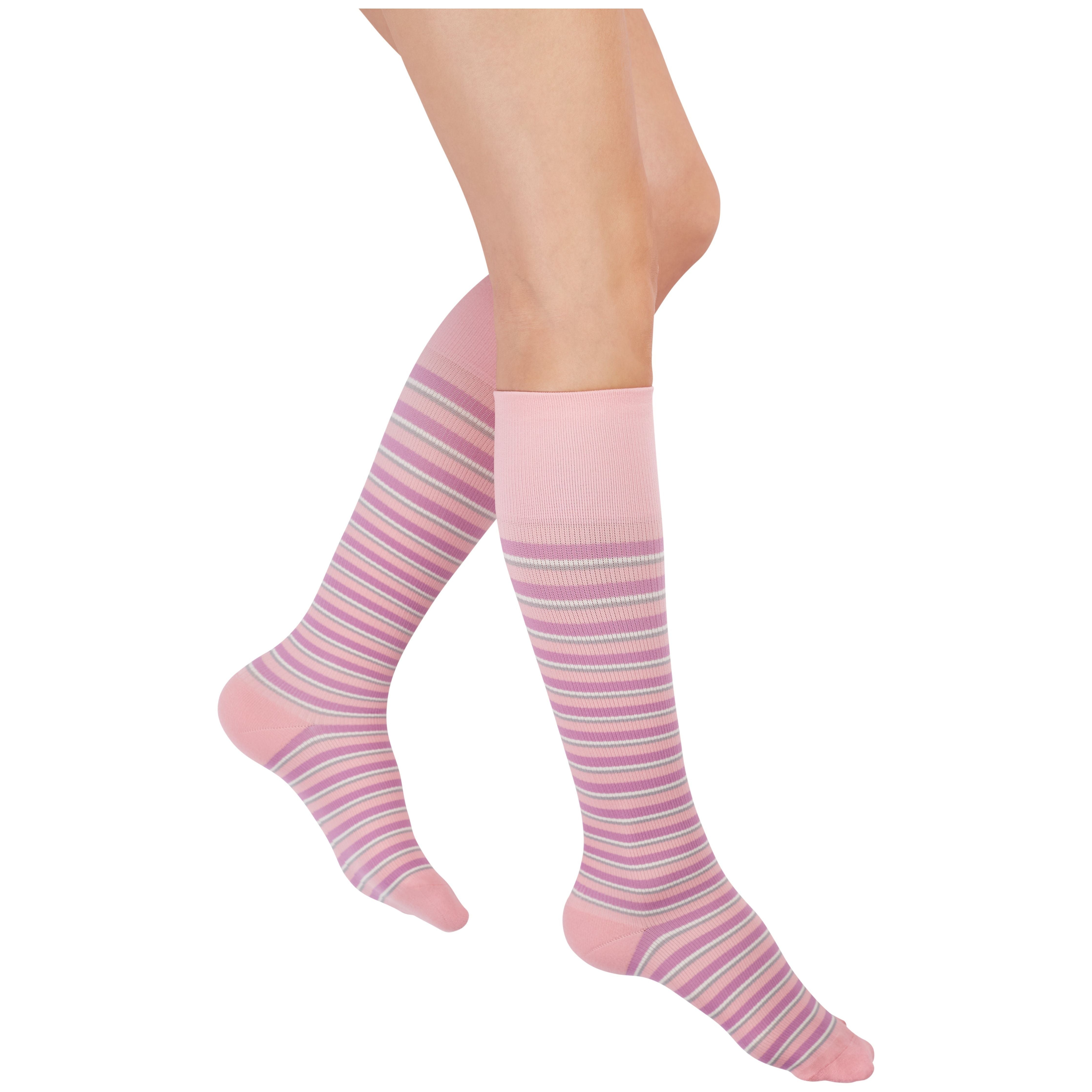 Rejuva® Stripe Knee High 15-20 mmHg, Pink/Purple