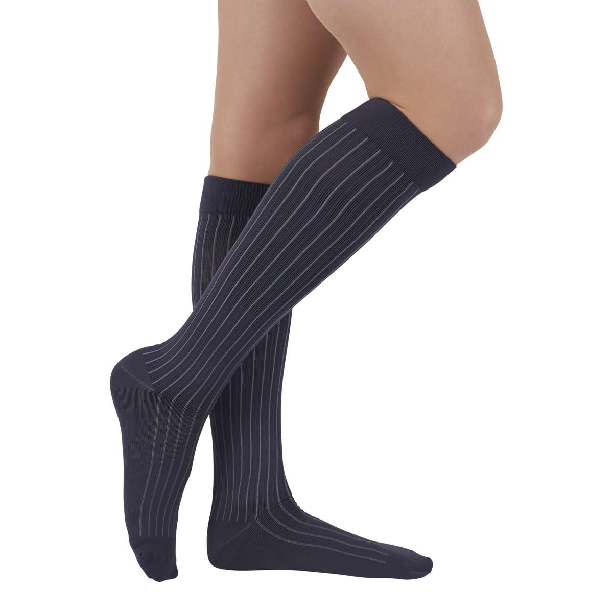 Duomed Soft Stripe Knee High in Gray