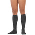 anthracite knee-high socks worn by a person on a white background