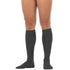 anthracite knee-high socks worn by a person on a white background