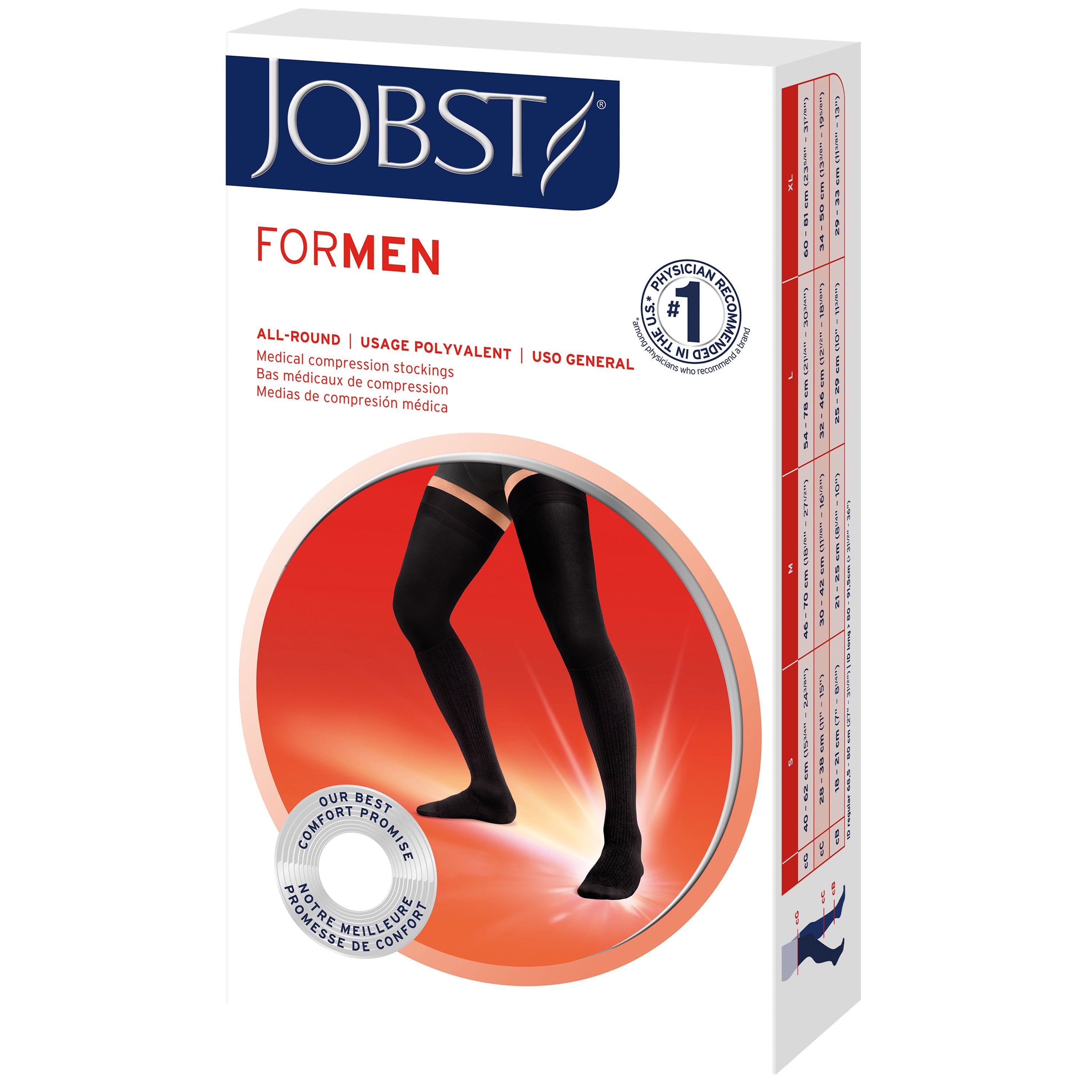 Compression Store JOBST® forMen Thigh High w/ Micro Dotted Band 15-20 mmHg, Open Toe ...