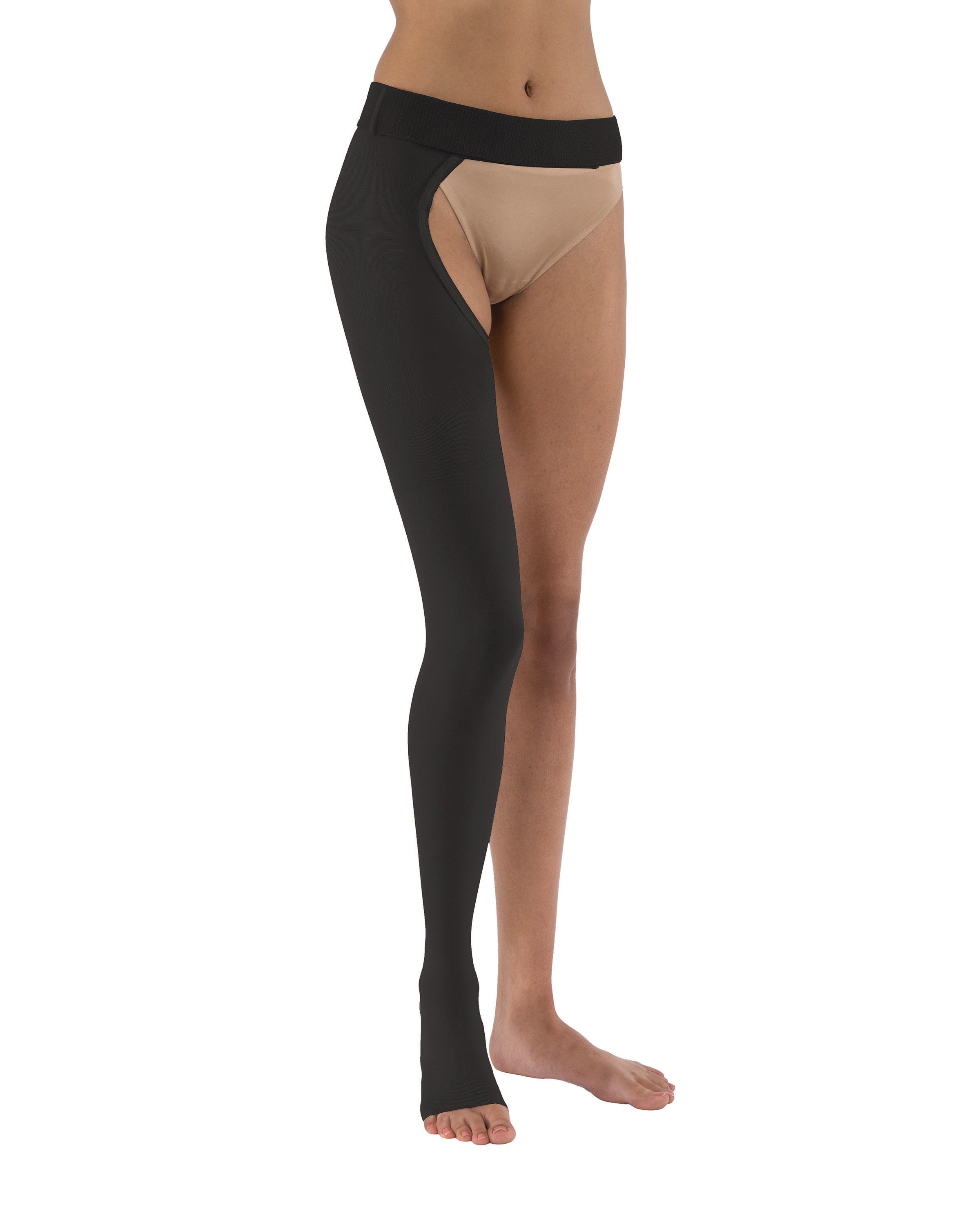 JOBST® Relief Single Leg Chap, Open Toe, Black