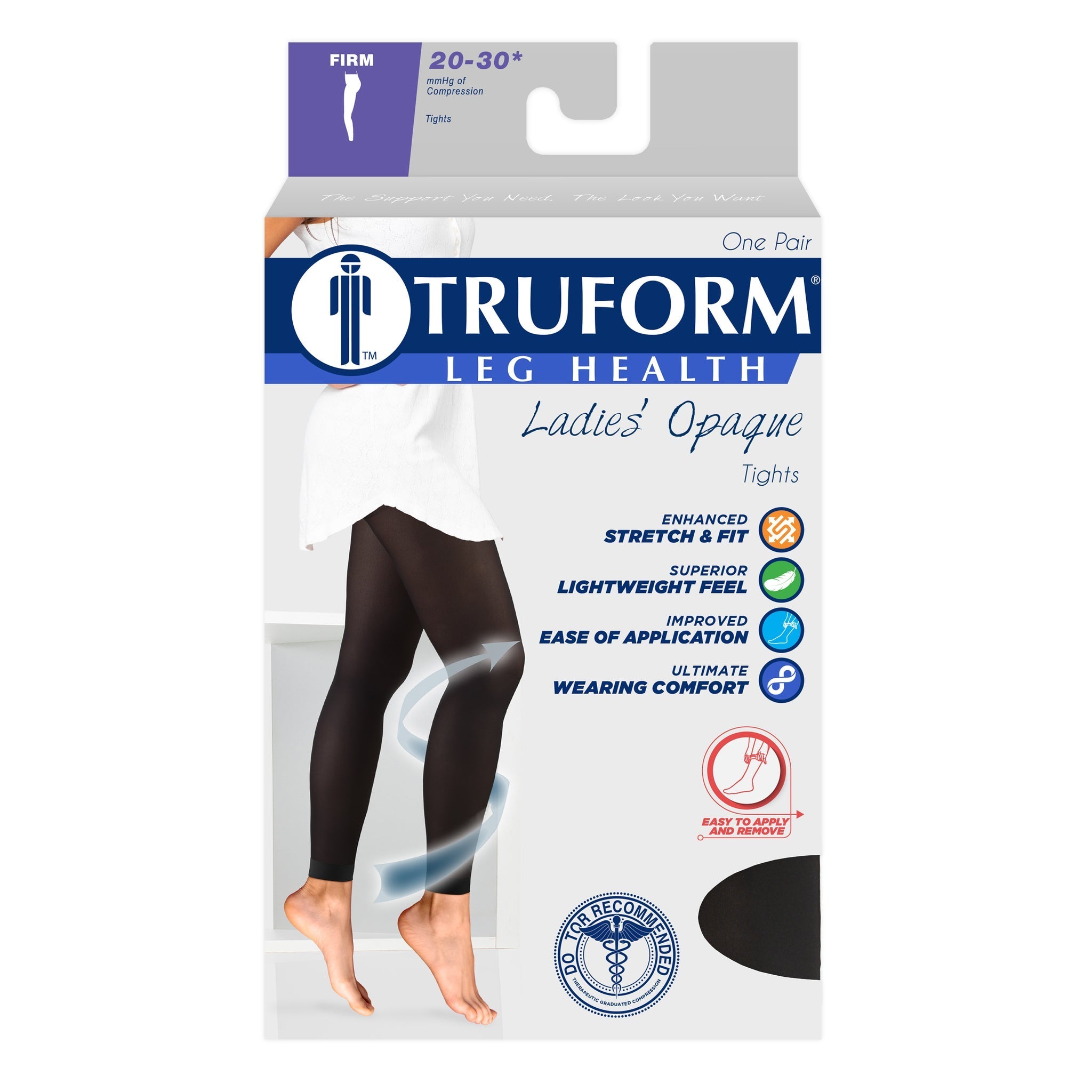 TRUFORM® Ladies Opaque Tights 20-30 mmHg – Compression Store