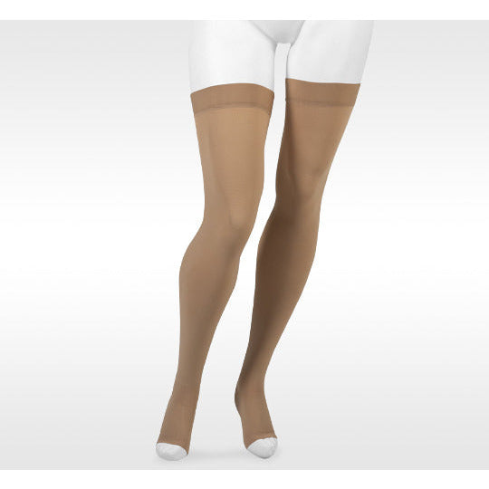 Juzo Move Thigh High w/ Silicone Band 20-30 mmHg Open Toe, Beige