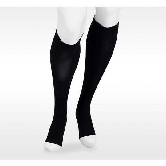 Juzo Dual Stretch Knee High 30-40 mmHg Open Toe, Black