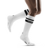 80's Tall Compression Socks, Men, White/Black Stripe