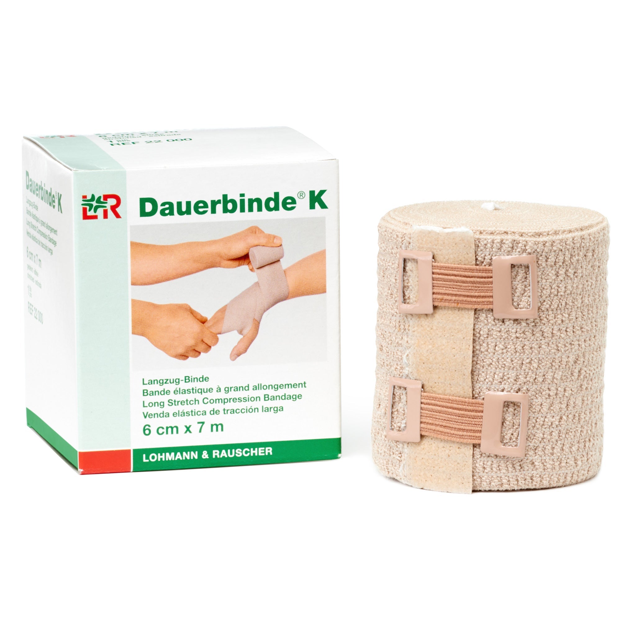 L&R Dauerbinde® K Long Stretch Bandage, 6 cm x 7 m