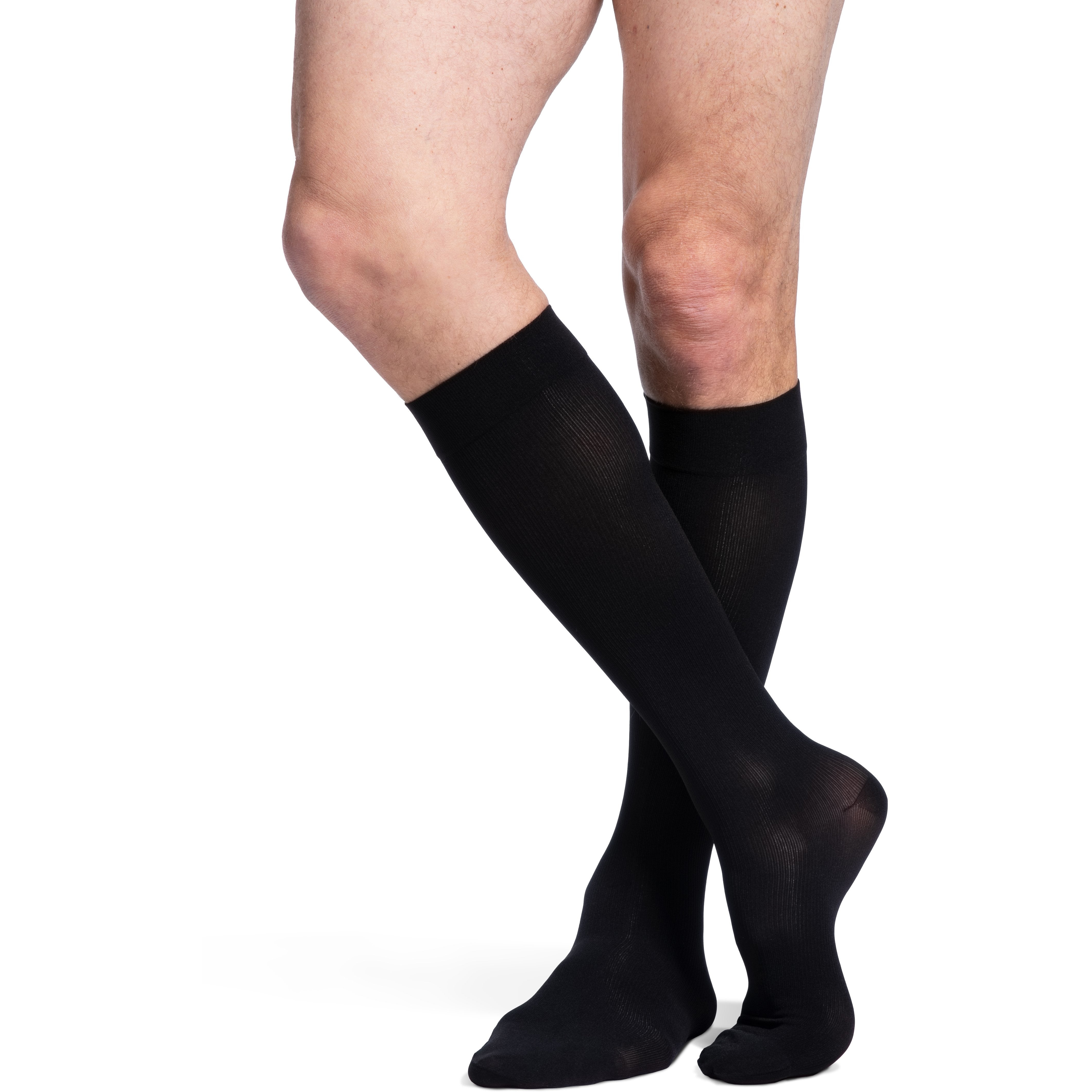 Sigvaris Opaque Men's 20-30 mmHg Knee High, Black