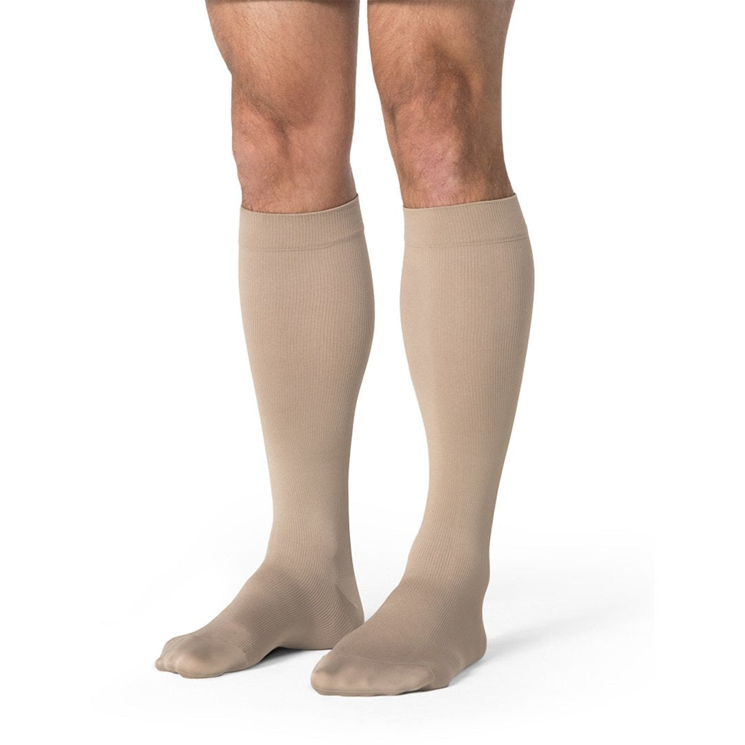 Sigvaris Opaque Men's 20-30 mmHg Knee High, Light Beige
