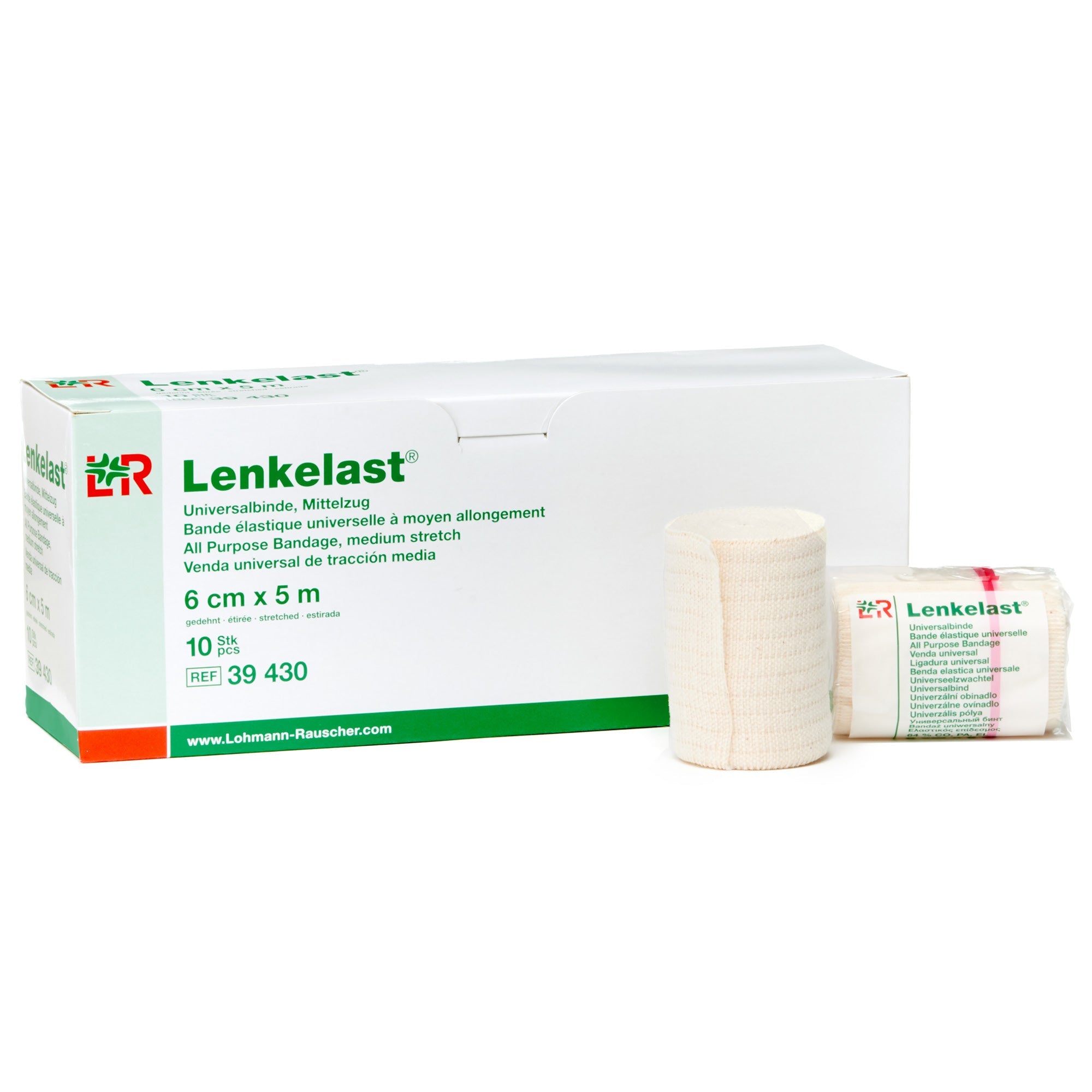 L&R Lenkelast® Medium Stretch Bandage, 6 cm x 5 m