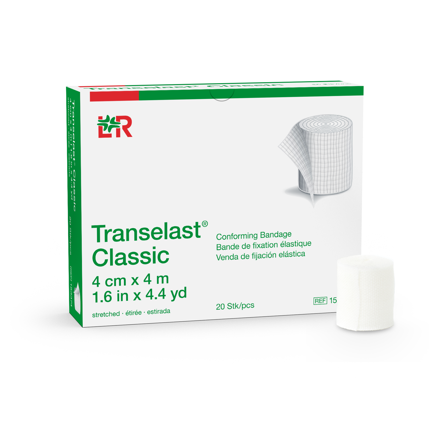 L&R Transelast® Classic Conforming Bandage, 4 cm x 4 m