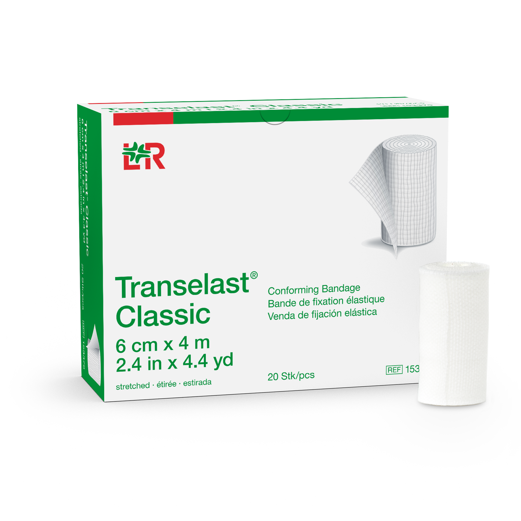 L&R Transelast® Classic Conforming Bandage, 6 cm x 4 m