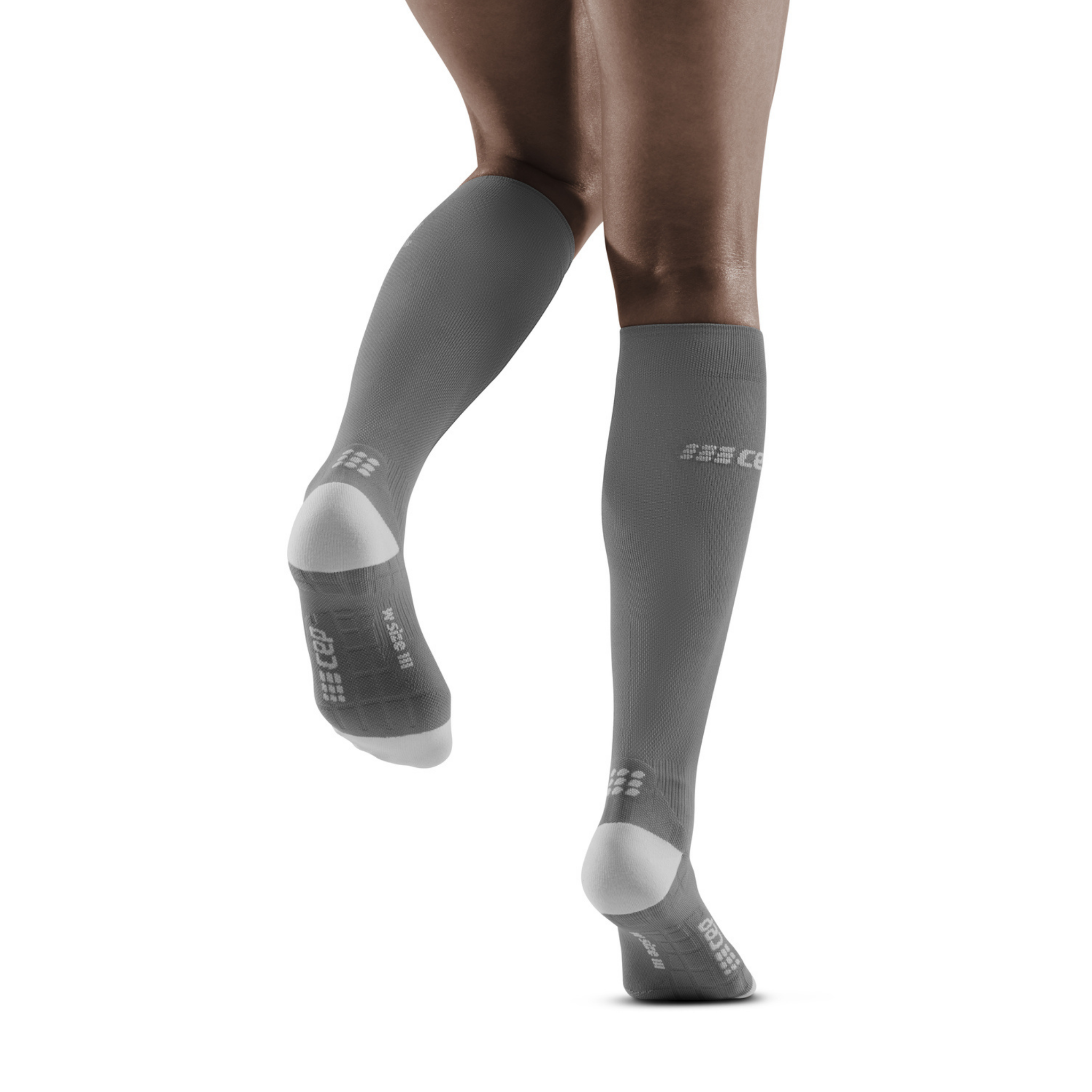 Ultralight Tall Compression Socks, Women, Carbon/White