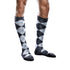 Core-Spun Patterned 10-15 mmHg Knee High Compression Socks, Slate Argyle