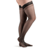 Actifi Women's 20-30 mmHg Sheer Thigh High Stockings, Black