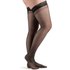 Actifi Women's 8-15 mmHg Sheer Thigh High Support Hose, Black