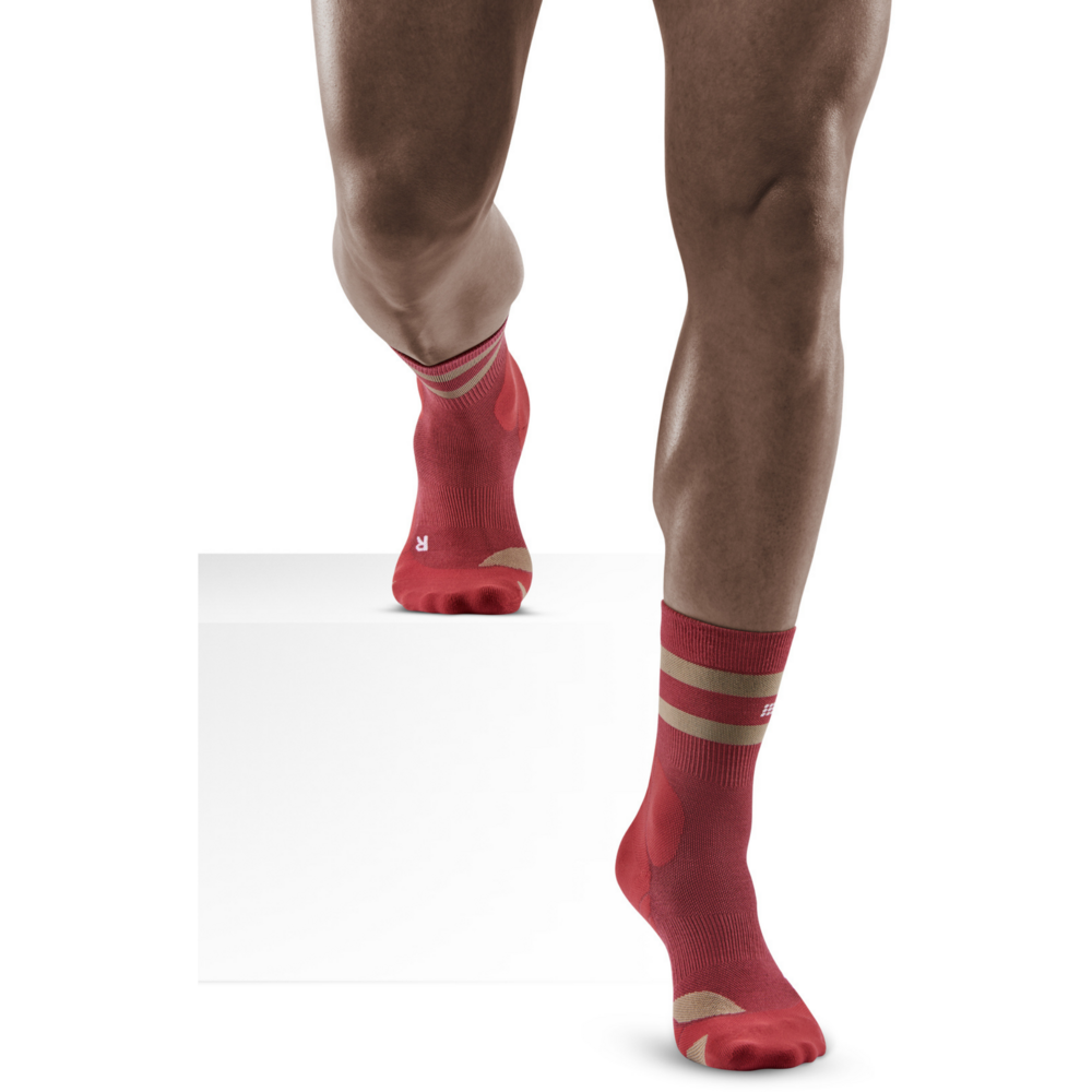 CEP Hiking 80's Socks, Mid Cut, Berry/Sand