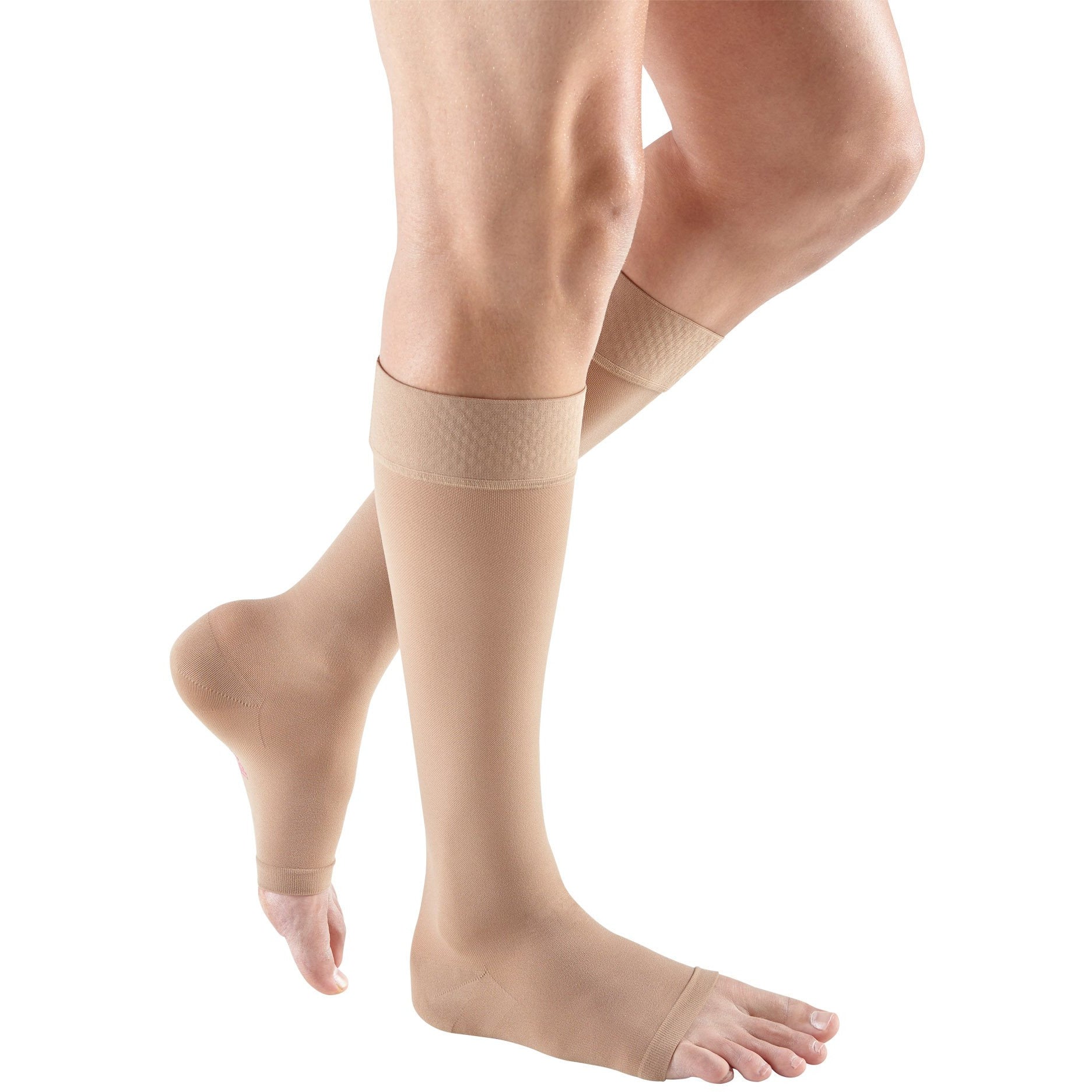 Mediven Plus 20-30 mmHg OPEN TOE Knee High w/ Silicone Top Band, Beige