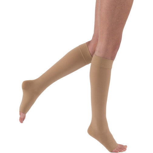 JOBST® Relief 20-30 mmHg OPEN TOE Knee High w/ Silicone Top Band, Beige