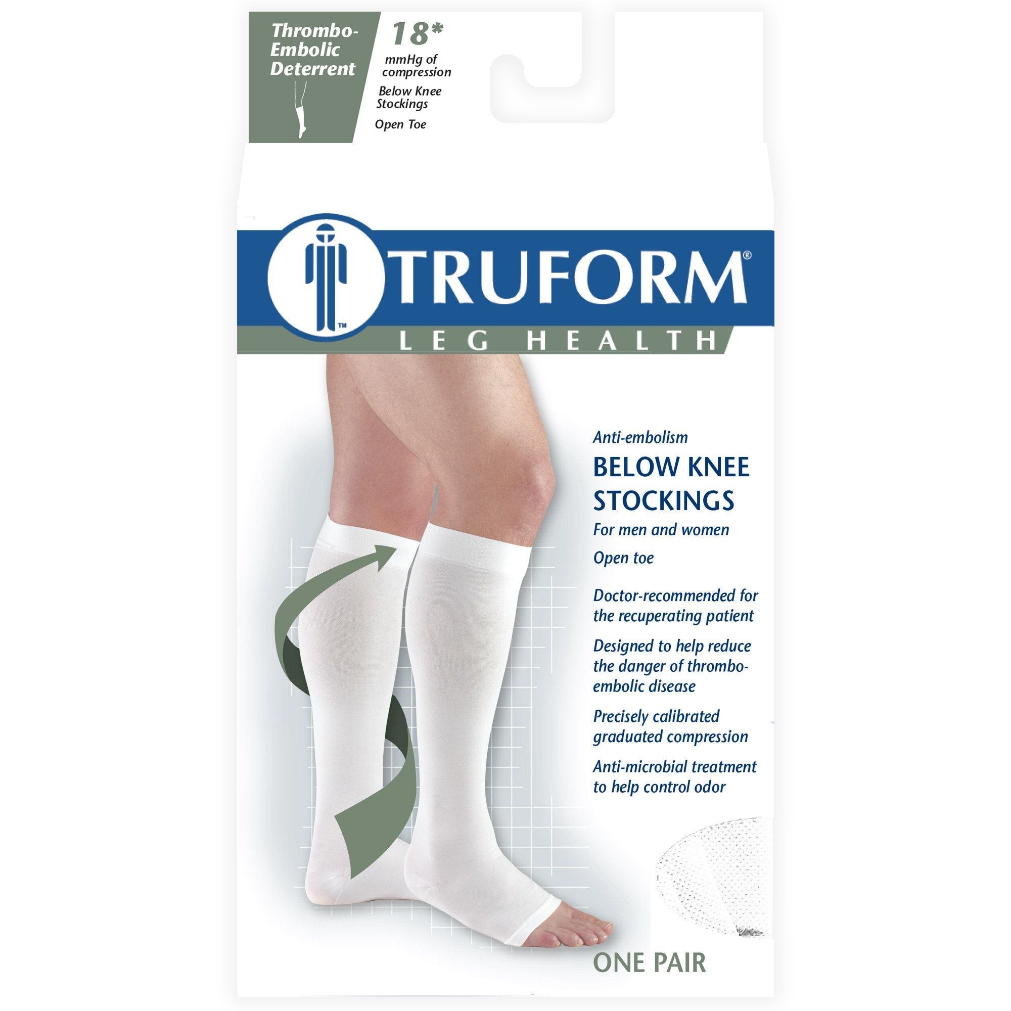 TRUFORM® Anti-Embolism Knee High 18 mmHg, Open Toe – Compression Store