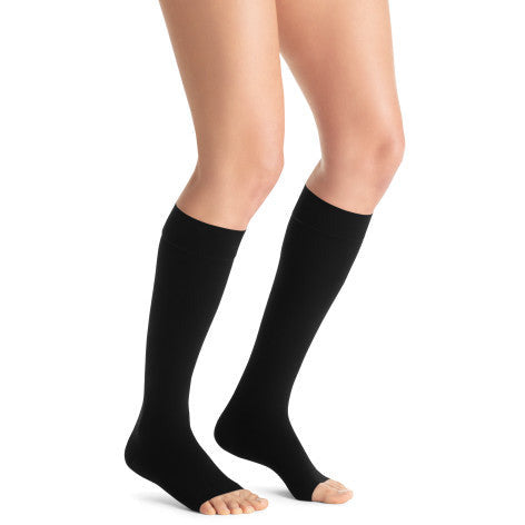 JOBST® Opaque SoftFit Women's 15-20 mmHg OPEN TOE Knee High, Black