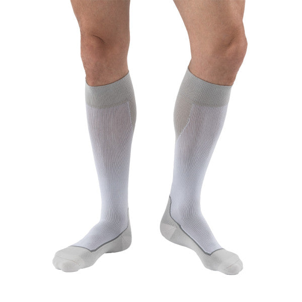 JOBST® Sport 15-20 mmHg Knee High Socks, White/Gray