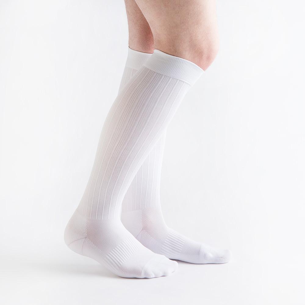 VenActive Men's Cushion Rib 15-20 mmHg Compression Sock, White