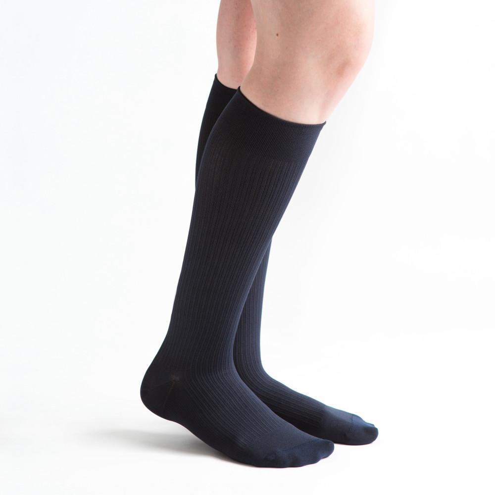 VenActive Women's Ribbed Trouser 15-20 mmHg Compression Sock, Navy