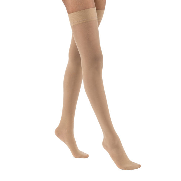 JOBST® UltraSheer Women's 15-20 mmHg Thigh High w/ Dotted Silicone Top Band, Natural